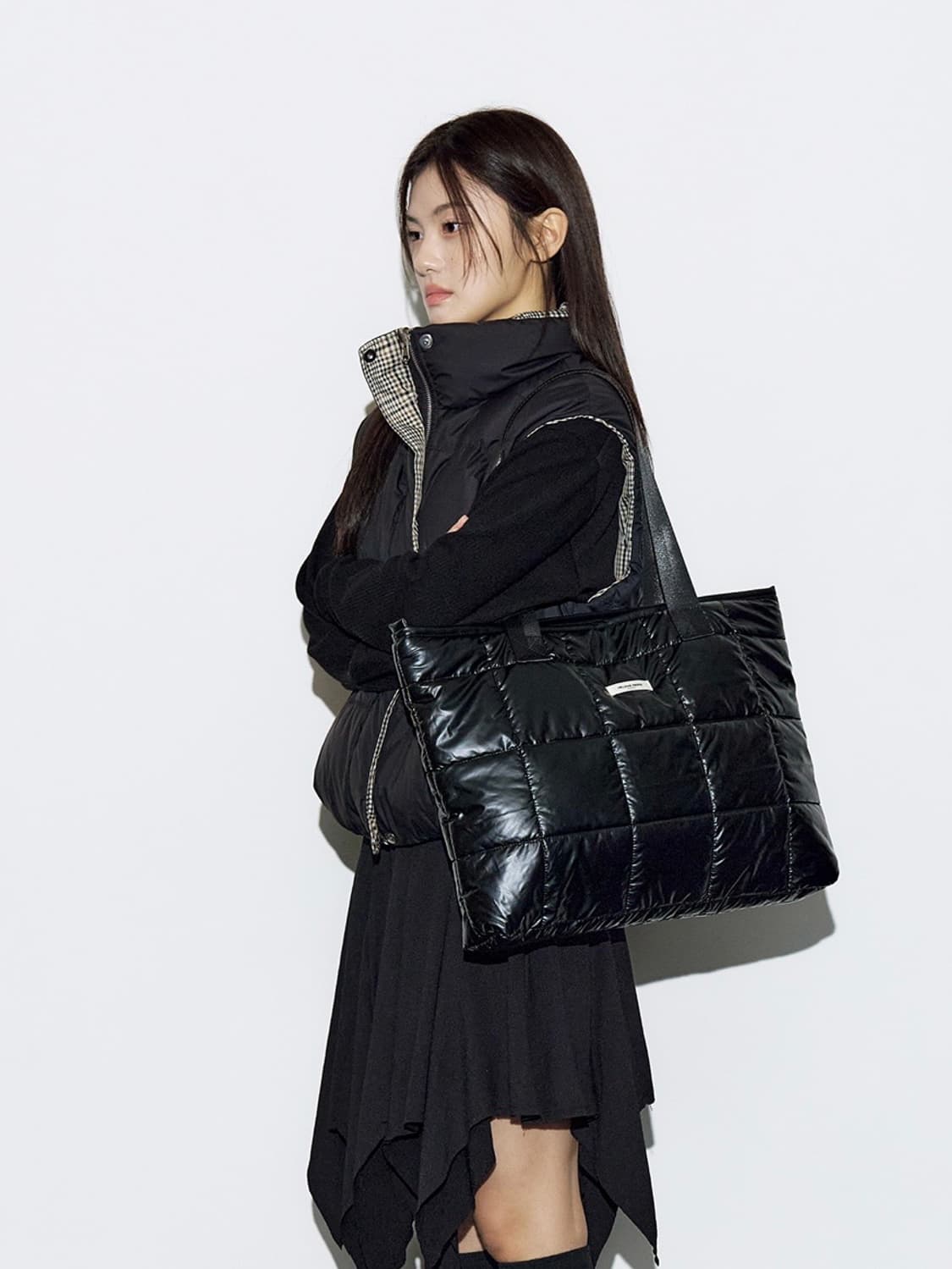 헬레네파리스 오리털 리버시블 체크 베스트 [블랙] 상품이미지1