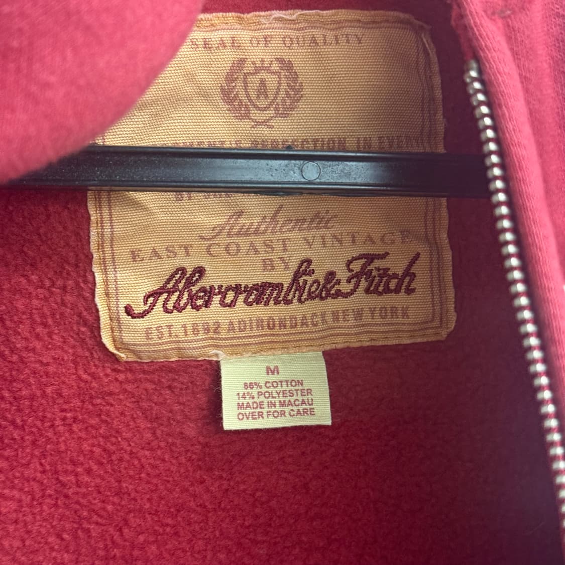 아베크롬비 버건디 후드집업 M 상품이미지2