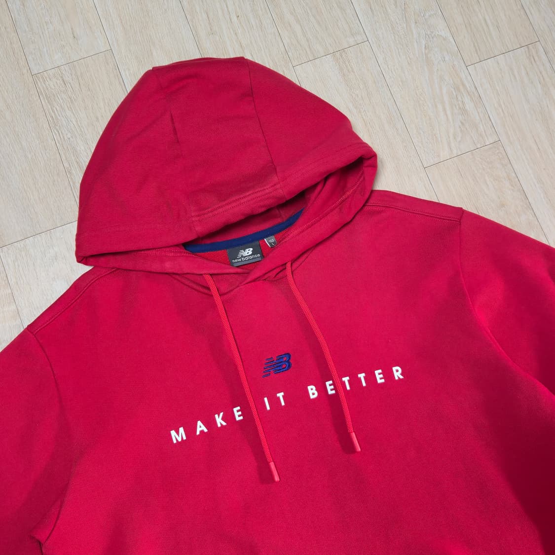 뉴발란스 헤리티지 레드 후드티 L 상품이미지2