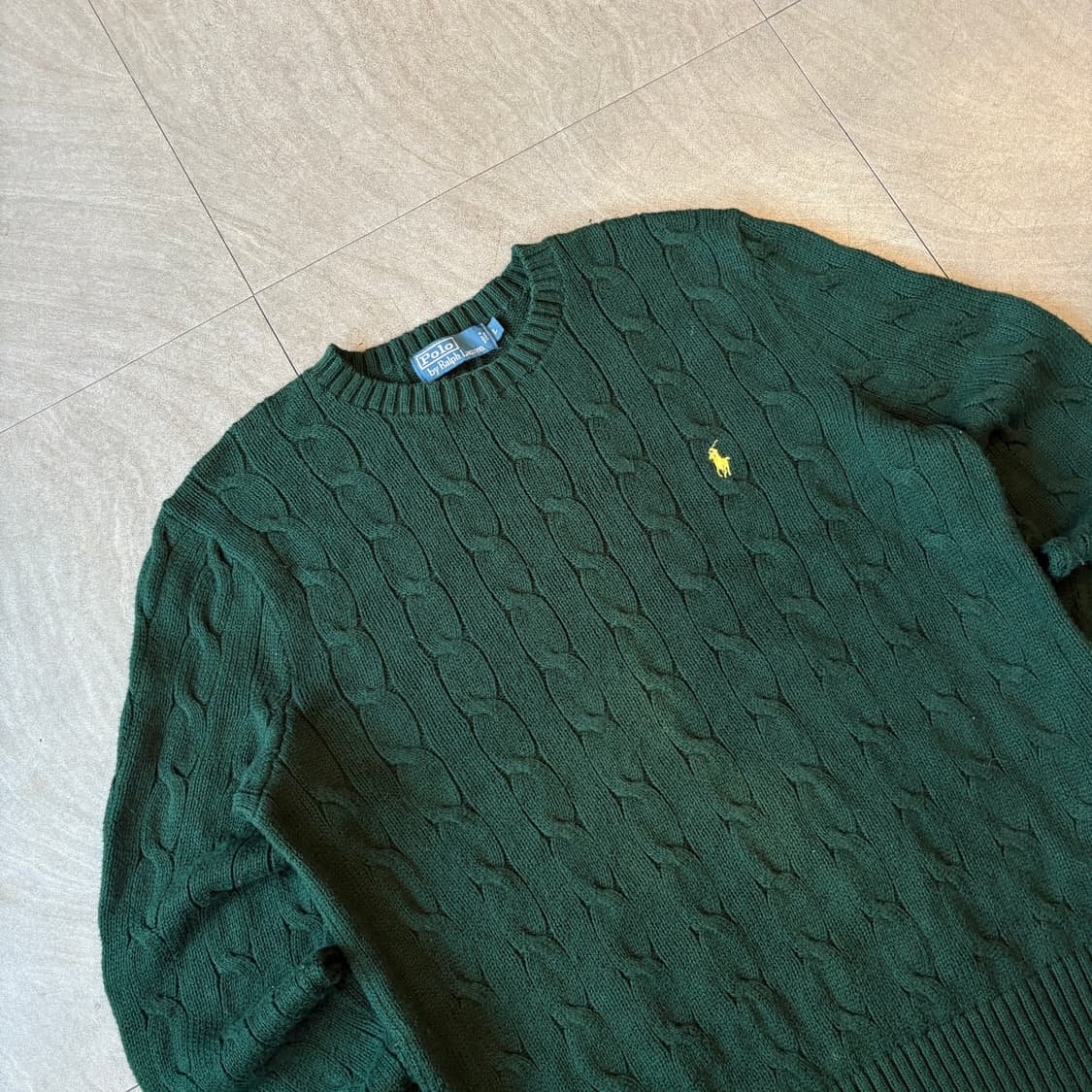 폴로 정품 그린 케이블 꽈배기 니트 상품이미지2