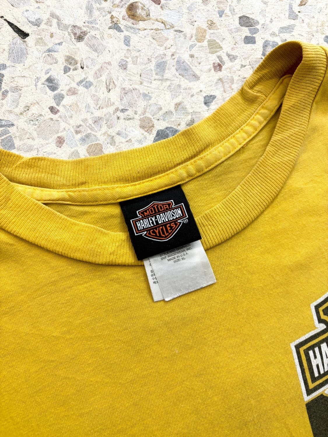 MADE IN USA 🇺🇸 할리데이비슨 프린팅 반팔 옐로우 상품이미지6