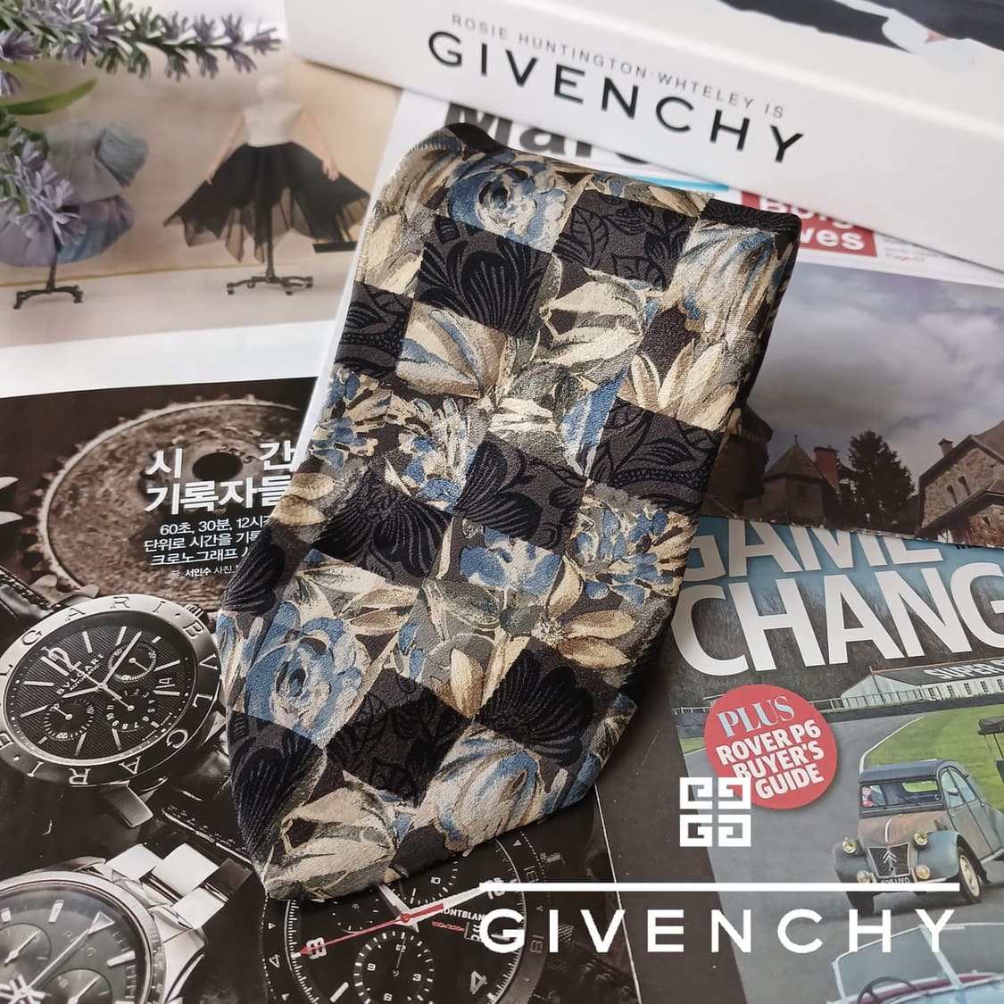 지방시 실크 플로럴 패치워크 한정판 넥타이 9cm A+등급 A19506
 상품이미지2