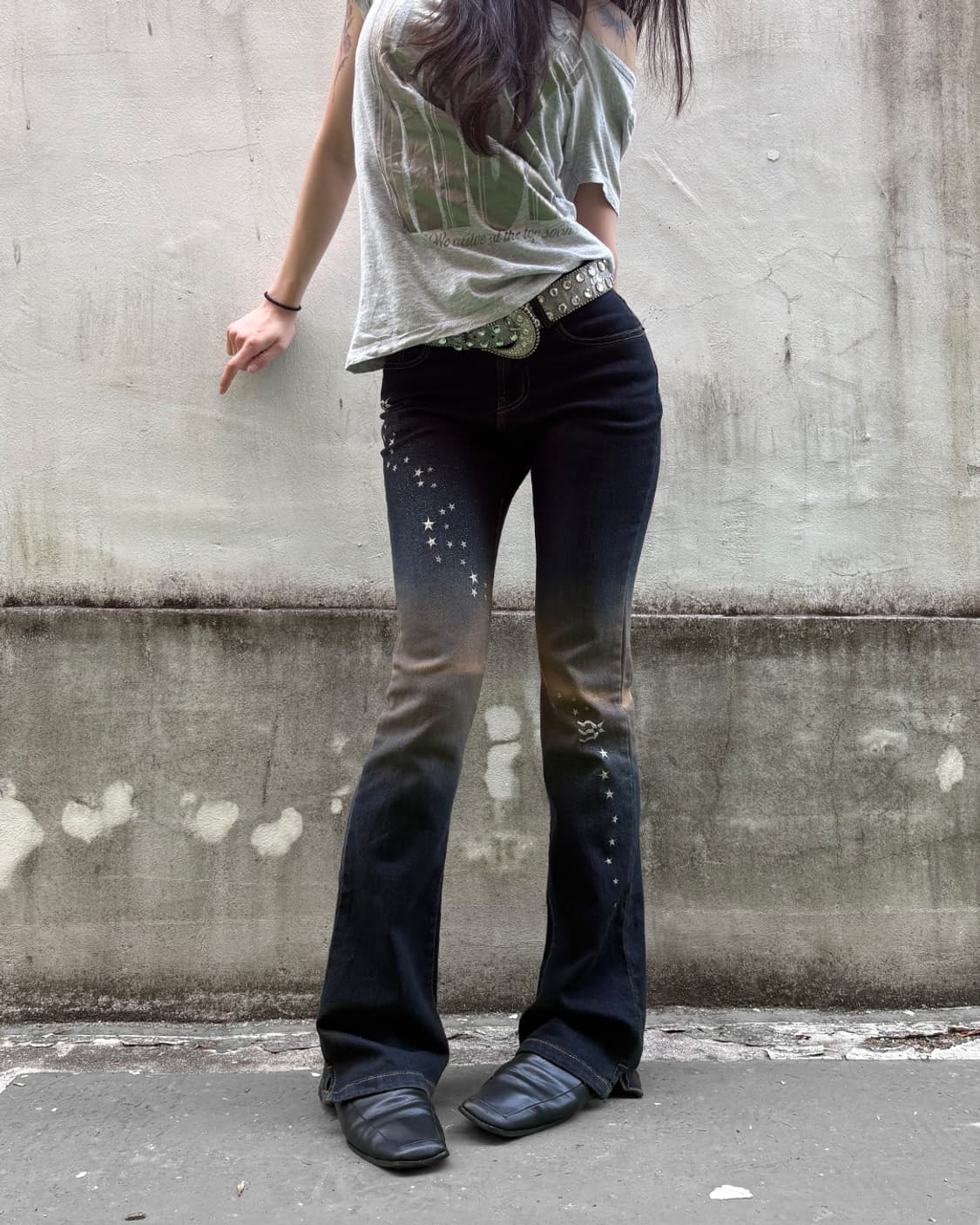 00’s archive star boots-cut pants 상품이미지1