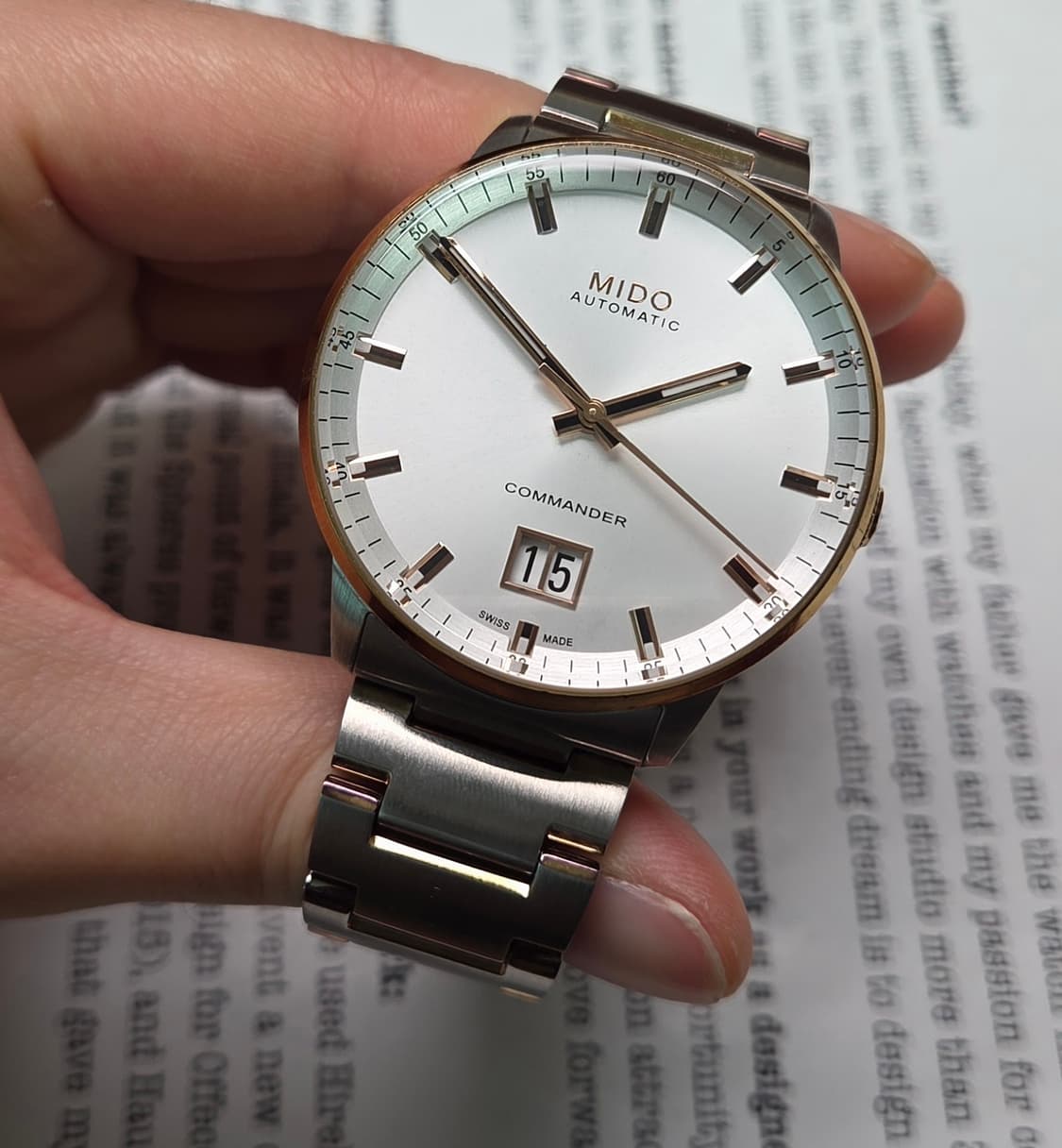 미도(MIDO) 커맨더 빅 데이트 콤비 칼리버80 오토매틱 브레이슬릿 v 상품이미지4
