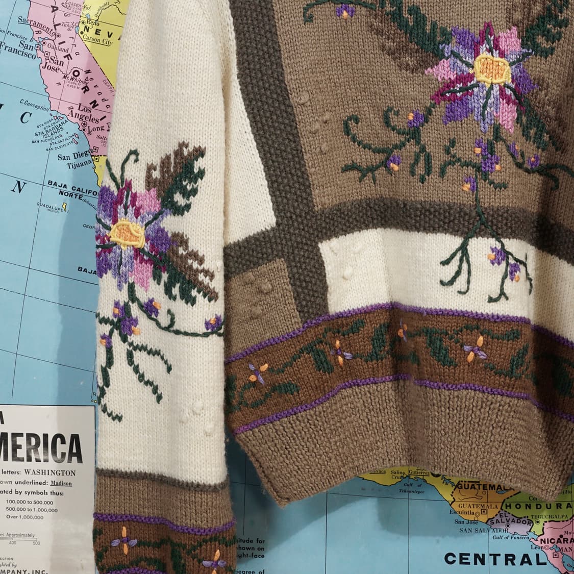 1989s Berek 플로럴 자수 핸드메이드 니트 상품이미지4
