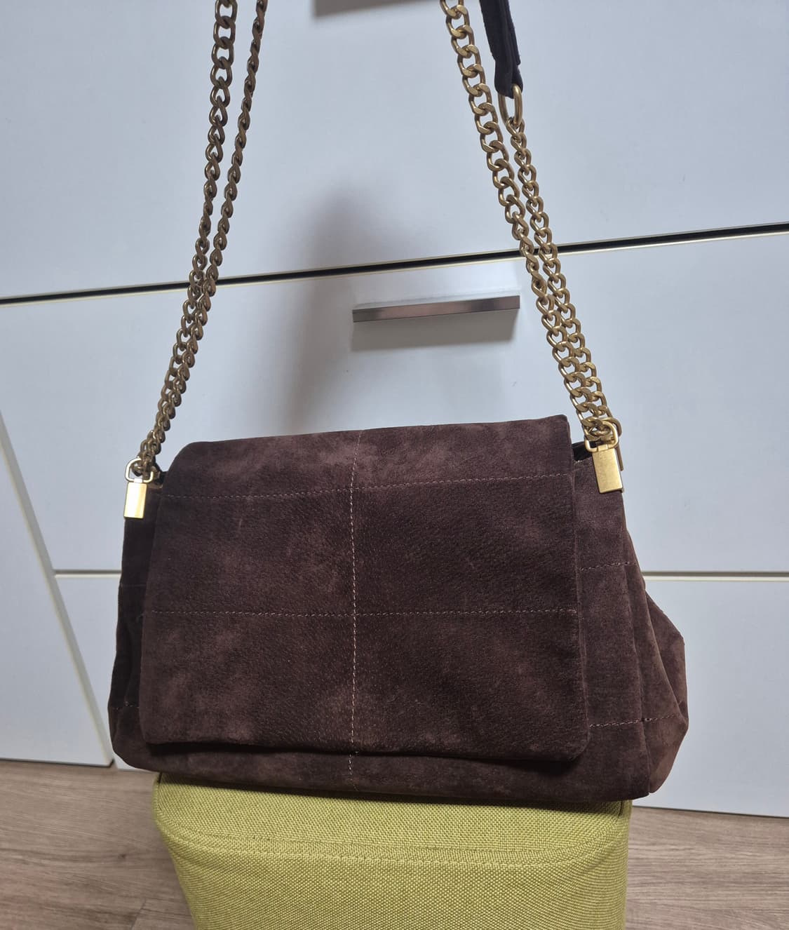 자라 리얼 스웨이드 레더 숄더백 천연가죽 초콜렛 브라운 상품이미지8