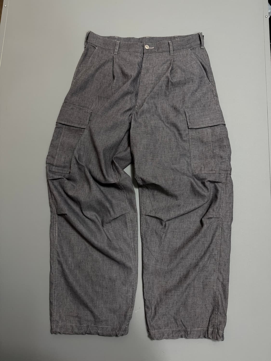 저널스탠다드 차콜컬러 폴리에스터 린넨 혼방 루즈 파라슈트 팬츠 상품이미지8