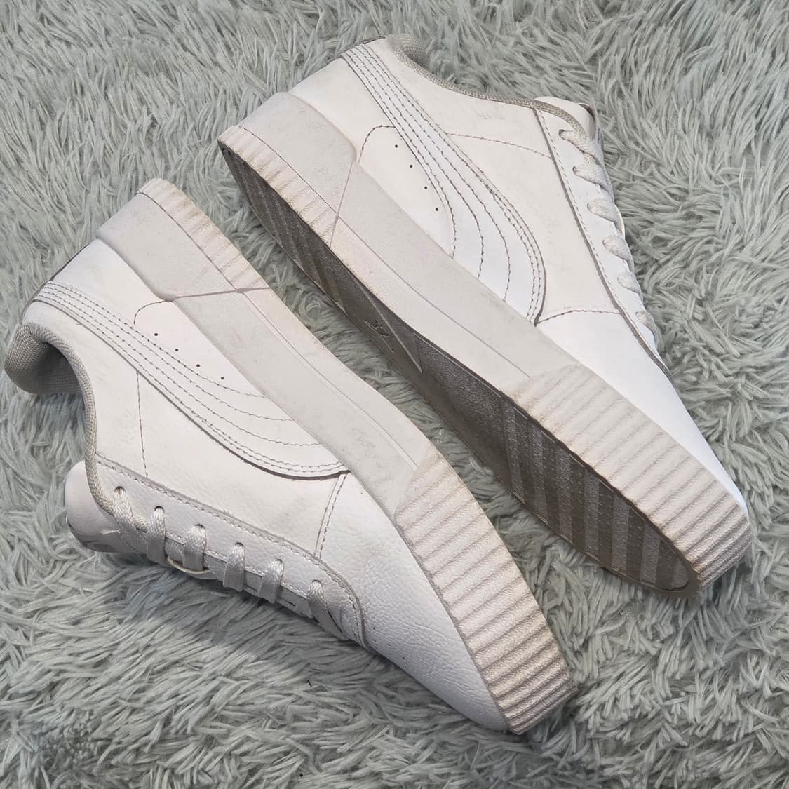 4q-29:푸마 코트 클래식 화이트 스니커즈 (23cm)-상태최상 상품이미지7