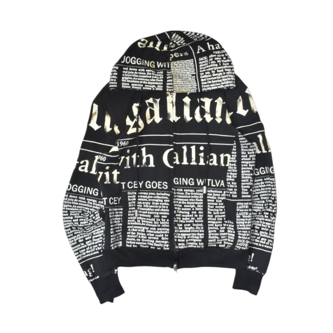 존 갈리아노 뉴스페이퍼 프린팅 후드집업 자켓 L N0721 상품이미지1