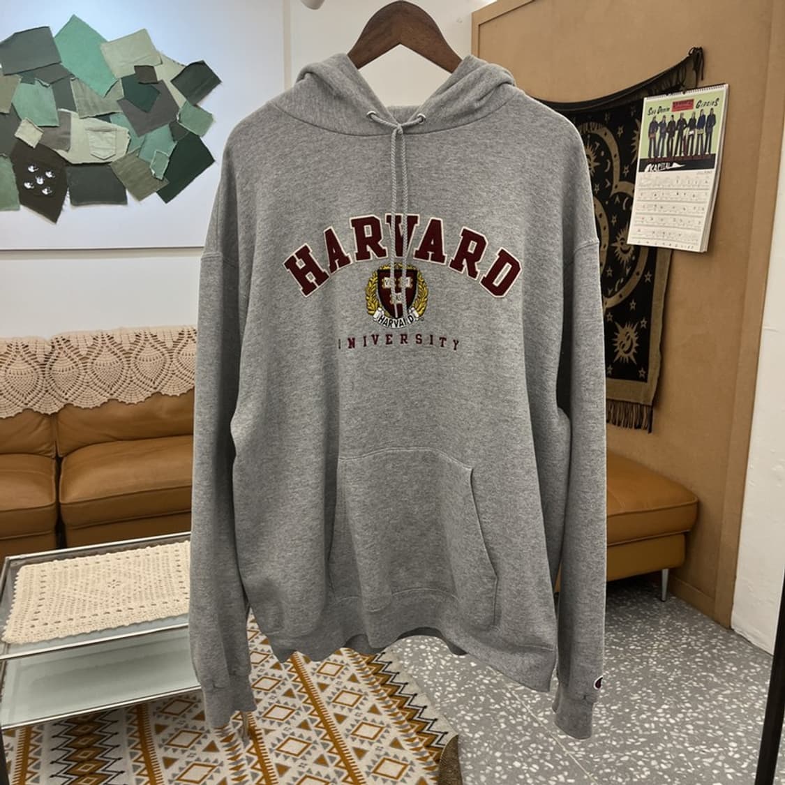 챔피온 올드스쿨 레트로 하버드 자수로고 후드티 XL C10931 상품이미지2