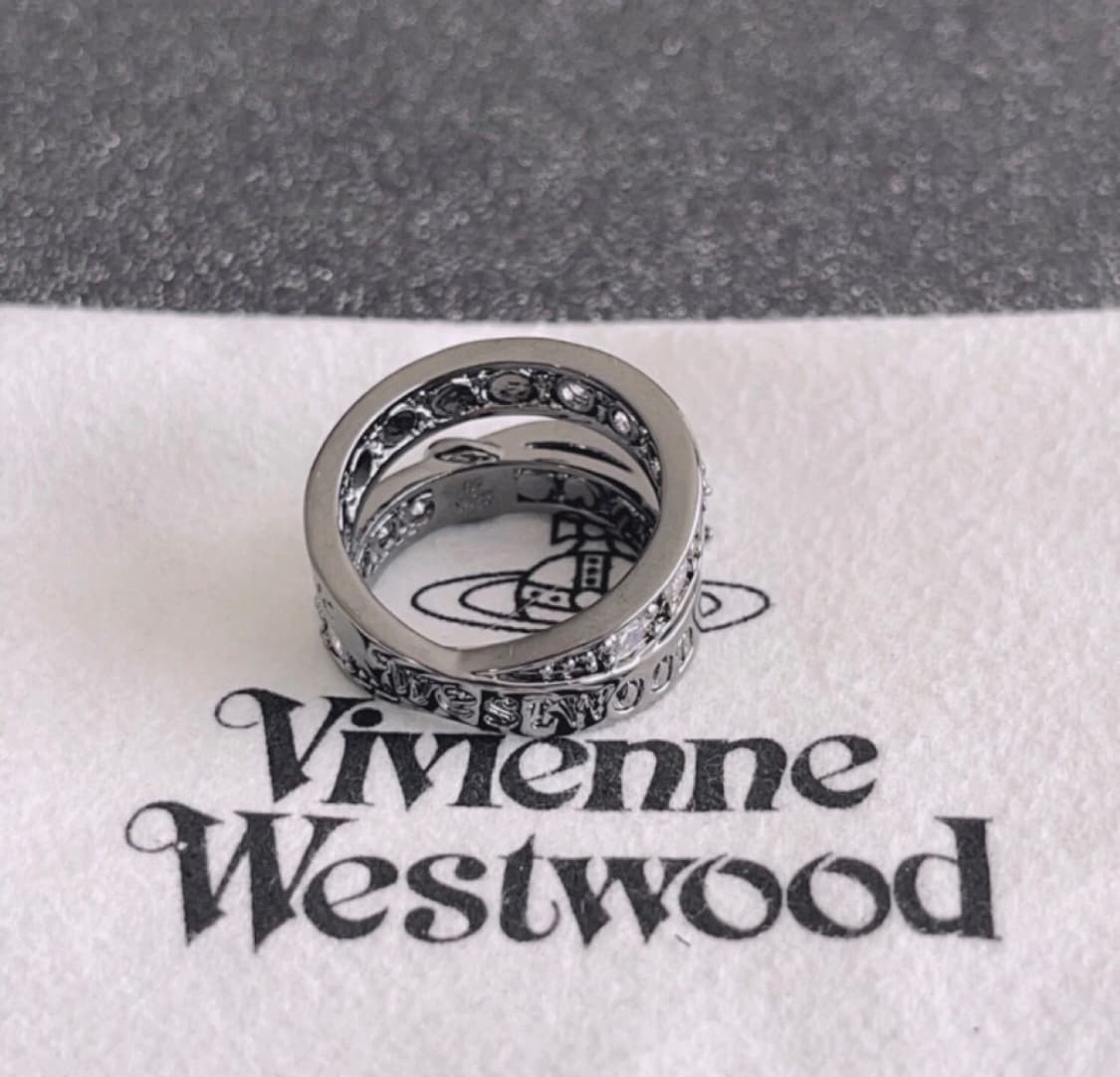 비비안웨스트우드 아카이브 크리스탈 큐빅 2단 벨트링 상품이미지5
