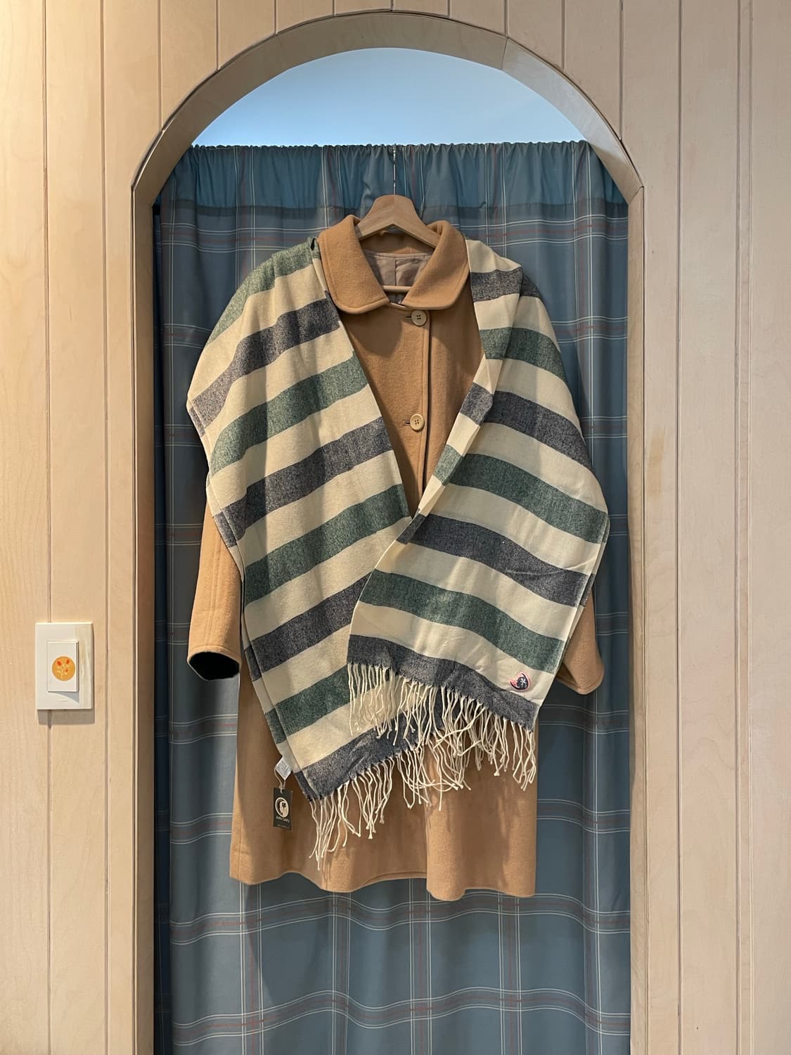 새제품) 일본빈티지 모리걸 숄 단가라머플러 상품이미지3