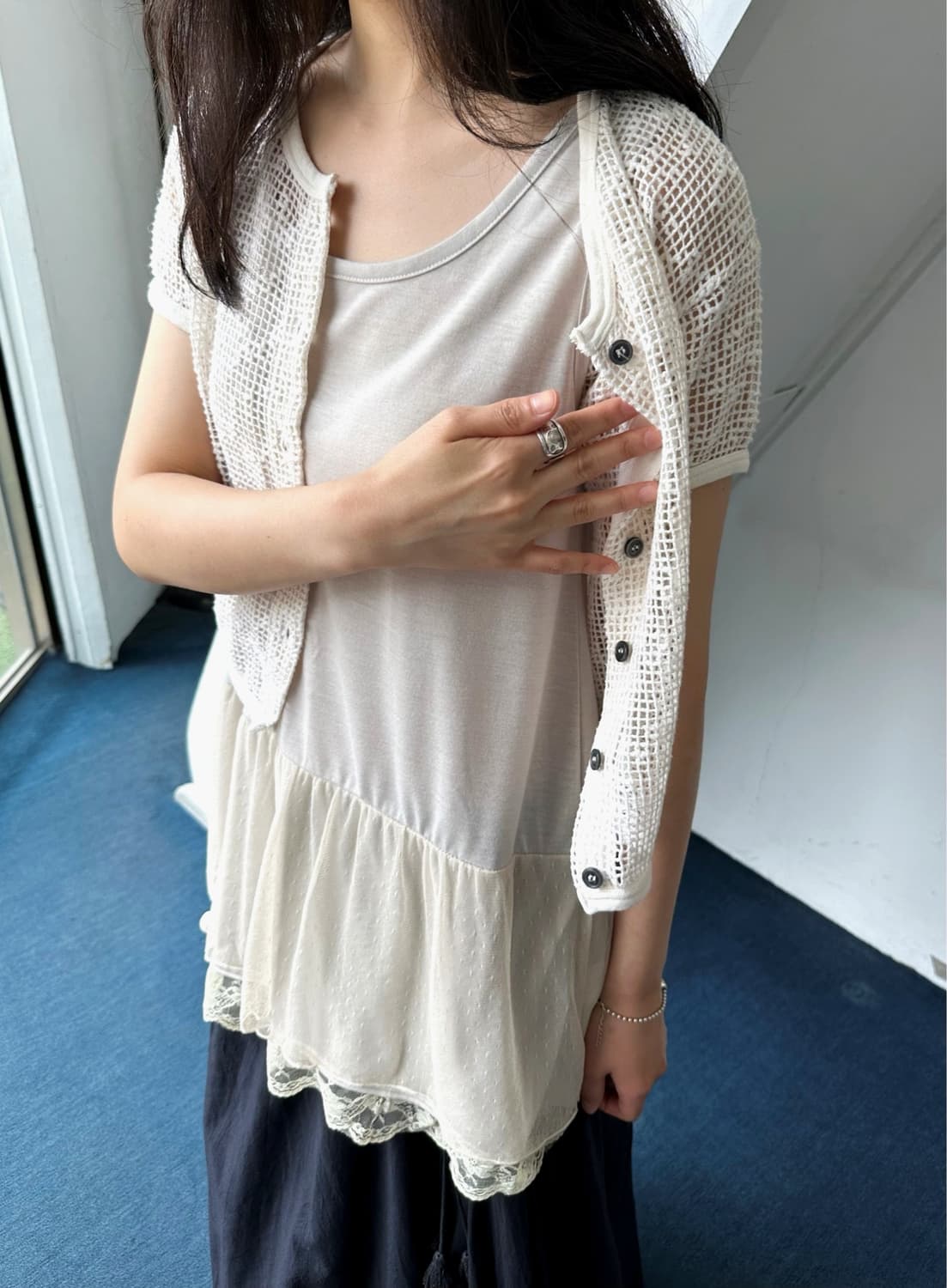 Fake layered design long sleeveles top 상품이미지8