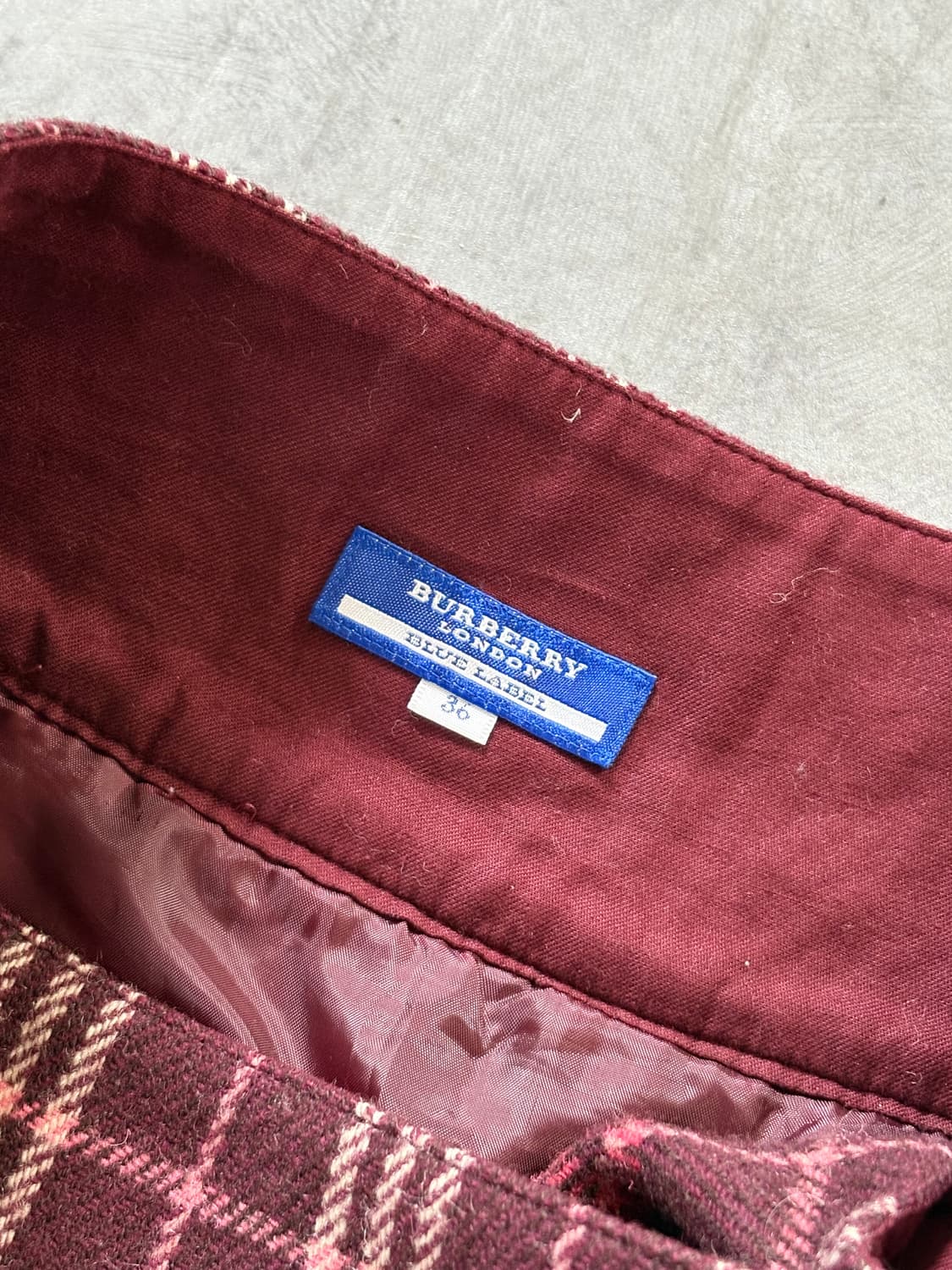 Burberry 버버리 블루라벨 버건디 체크 스커트 상품이미지4