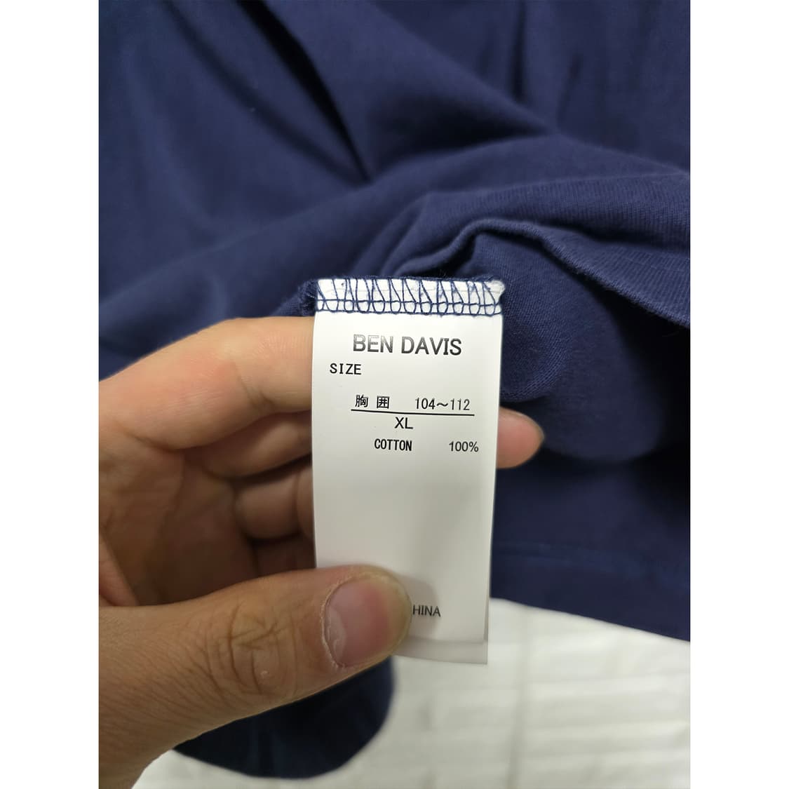 벤 데이비스 네이비 반팔 티셔츠 XL 상품이미지3