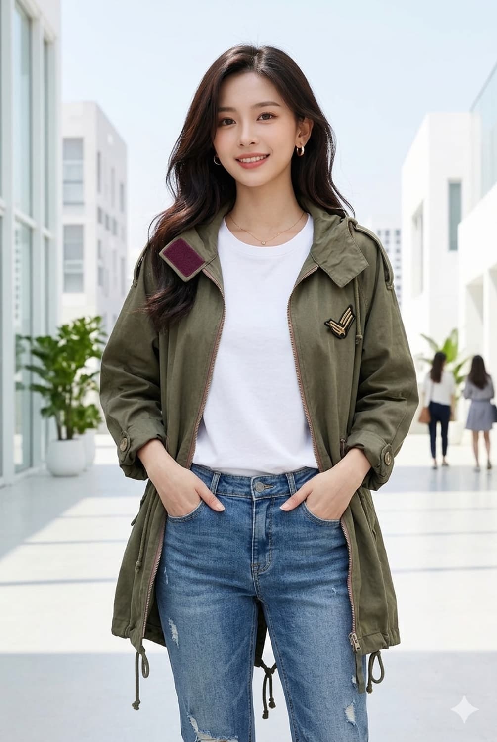 🌿간절기 필수 | 카키 야상 점퍼 55~66 | 루즈핏 데일리 아우터 상품이미지1