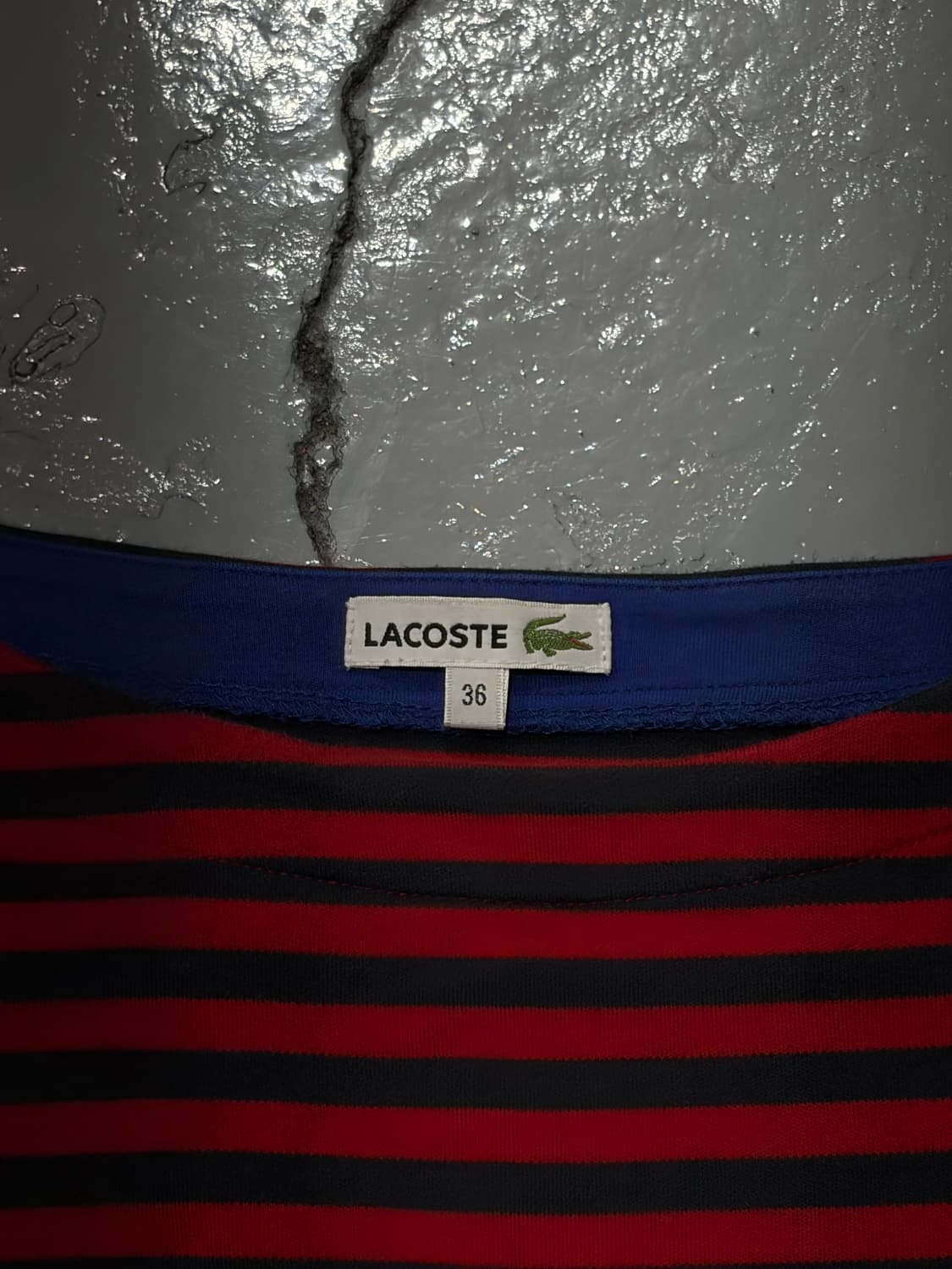 라코스테(Lacoste) 레드,블랙 스트라이프 롱슬리브 상품이미지3