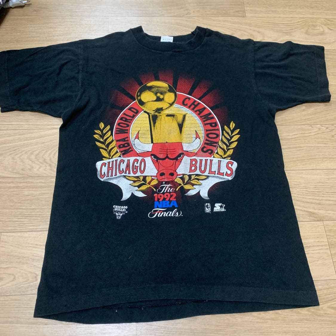 M)시카고불스 92 우승 싱글스티치 반팔 상품이미지1