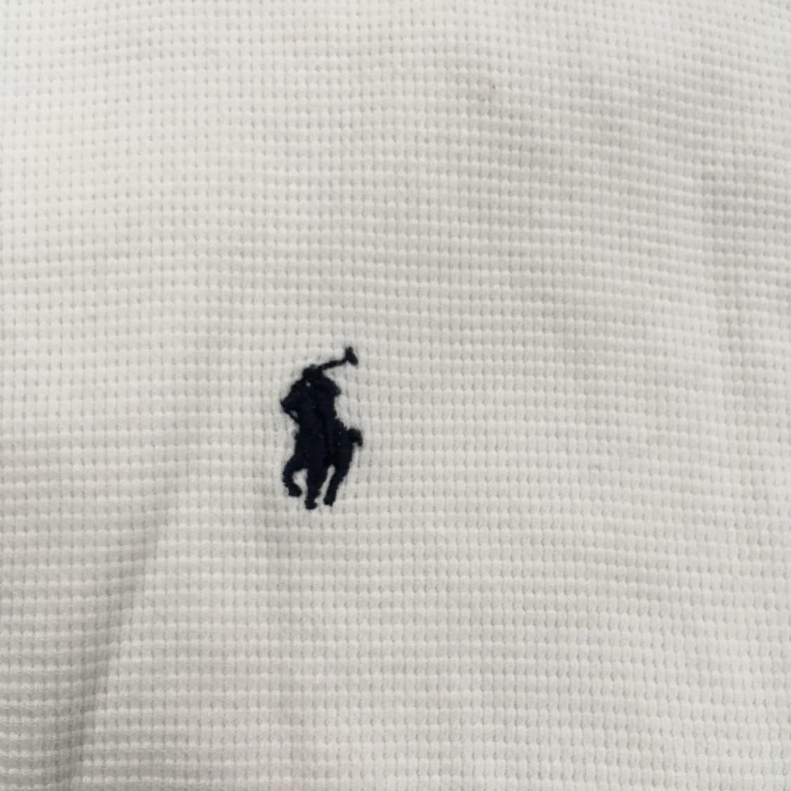 투티/0269 폴로 랄프로렌 자수로고 니트 화이트 크림 라운드 넥 상품이미지5