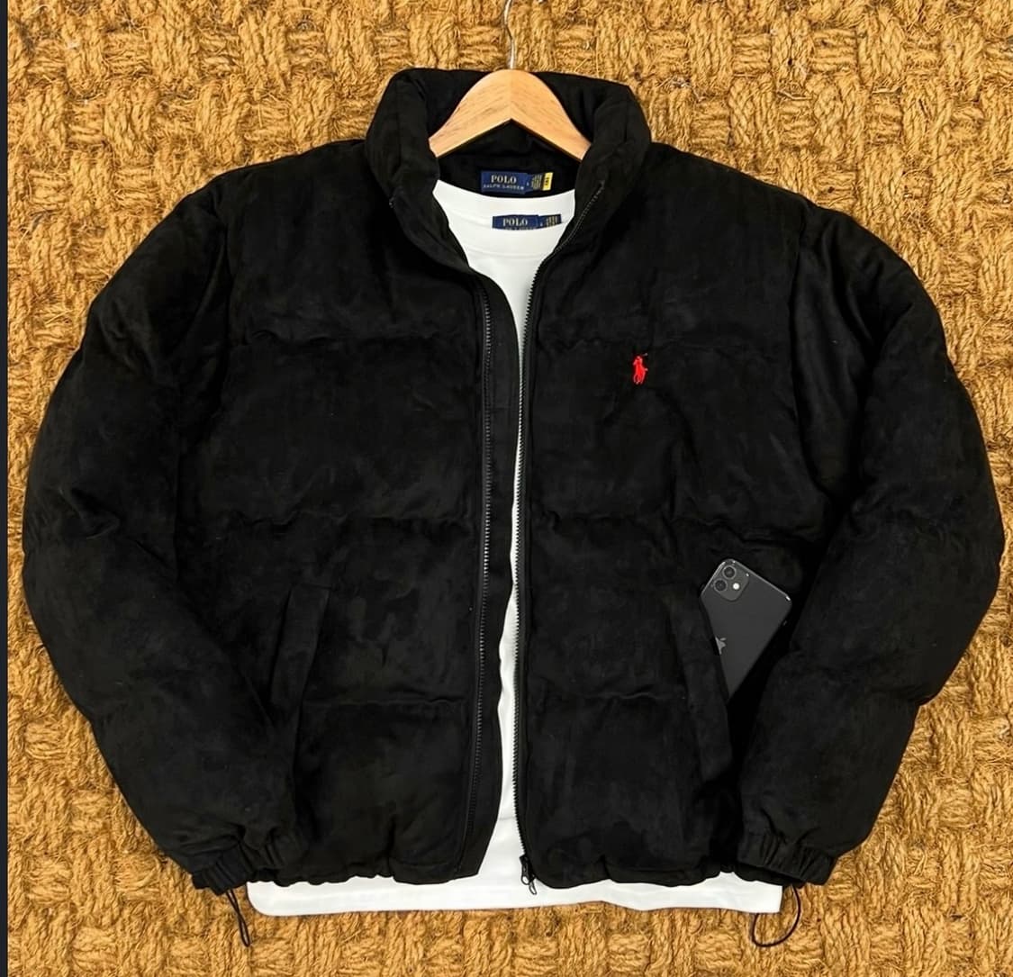 폴로 스웨이드 패딩 블랙 상품이미지1