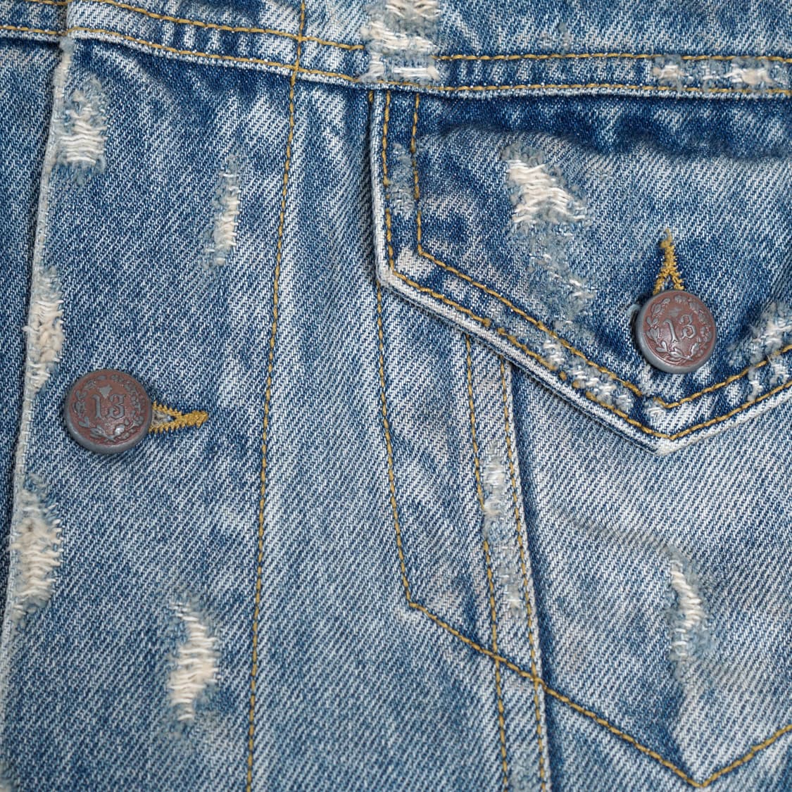 R13 드랍 숄더 데님 베스트(핸드 드로잉 커스텀) 상품이미지7