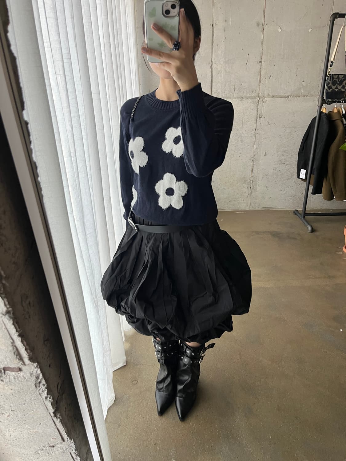 Rene 르네 더블 벌룬 스커트 블랙 상품이미지6