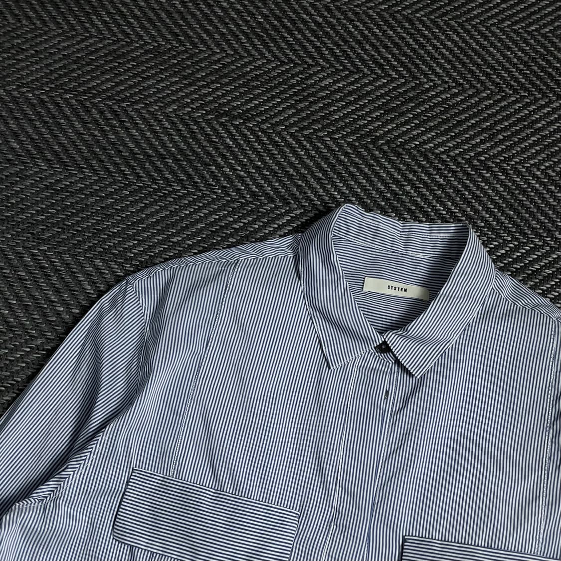 시스템 미니멀 투포켓 스트라이프 긴팔 셔츠 y 4895 상품이미지5