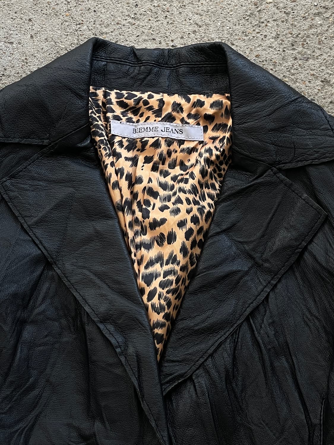 leopard lether slim jacket 상품이미지2