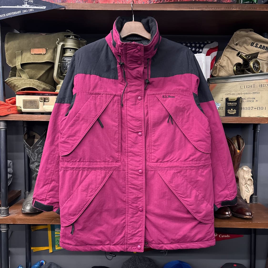 90s 우먼스 엘엘빈 플럼 미드 코튼 마운틴 파카 N166 상품이미지1