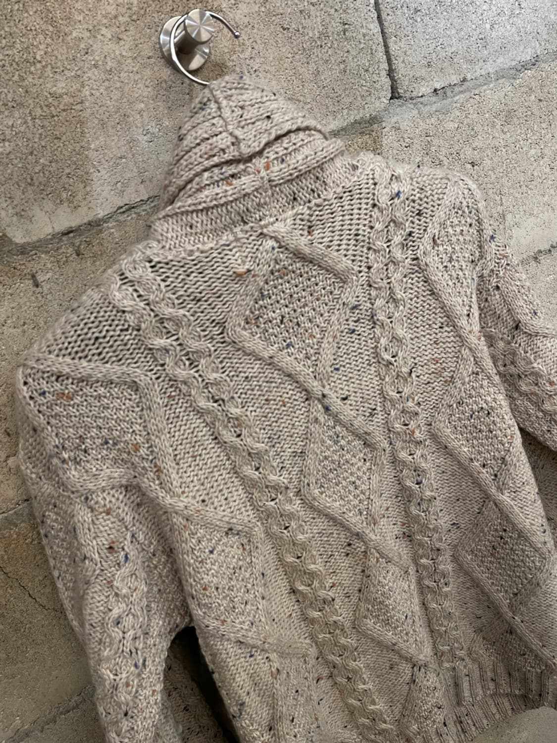 빈티지 아란 크래트 숄 카라 케이블 가디건  상품이미지3