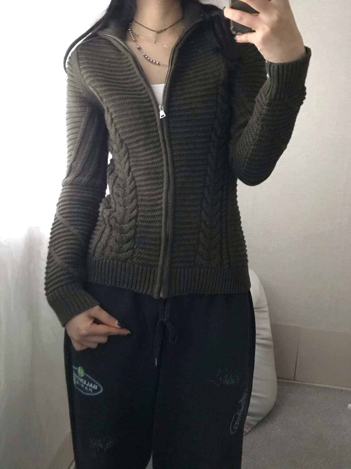 갭 카키 니트집업 상품이미지4