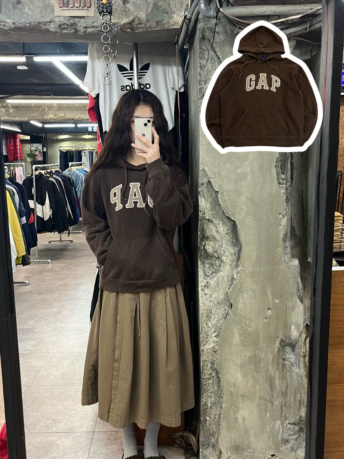 갭 후드티 브라운 XS #csz2394 상품이미지1