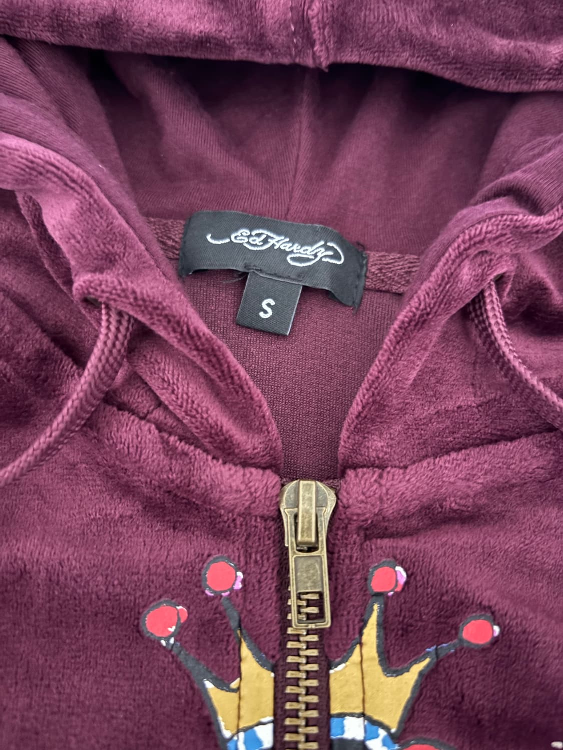 [새제품] 에드 하디 벨벳 벨루아 후드집업 팬츠 셋업 상품이미지4