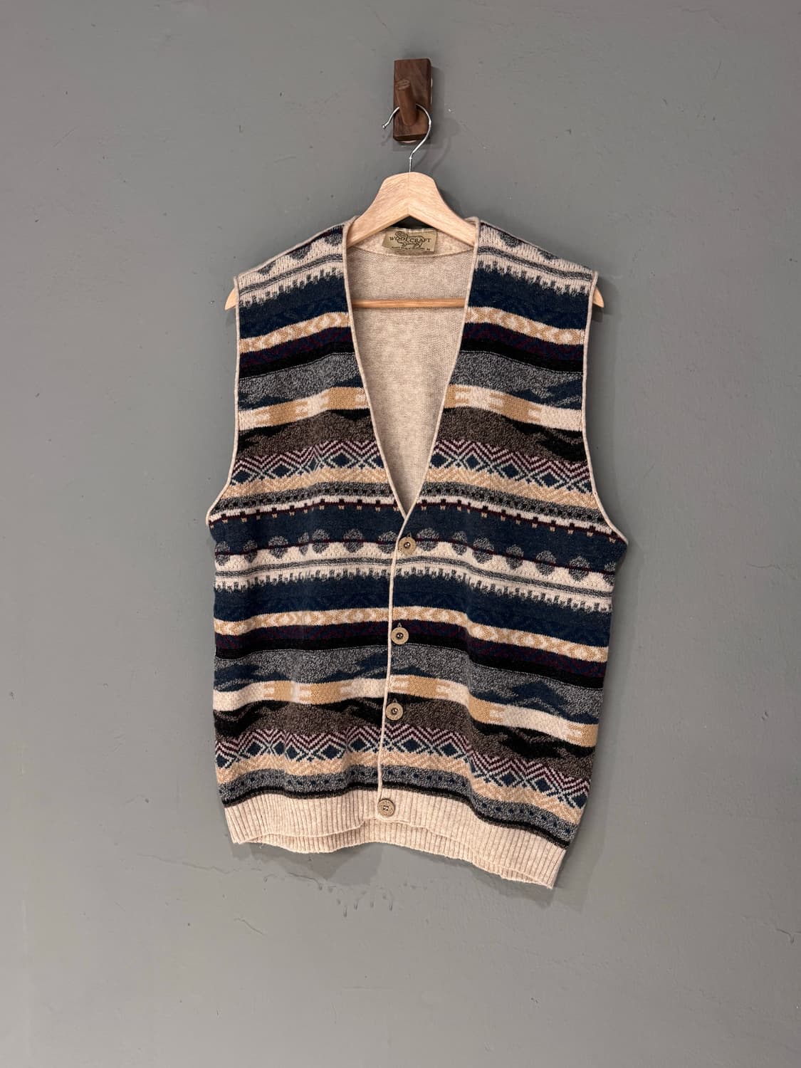 WOOLCRAFT 패턴 울 니트베스트  상품이미지1