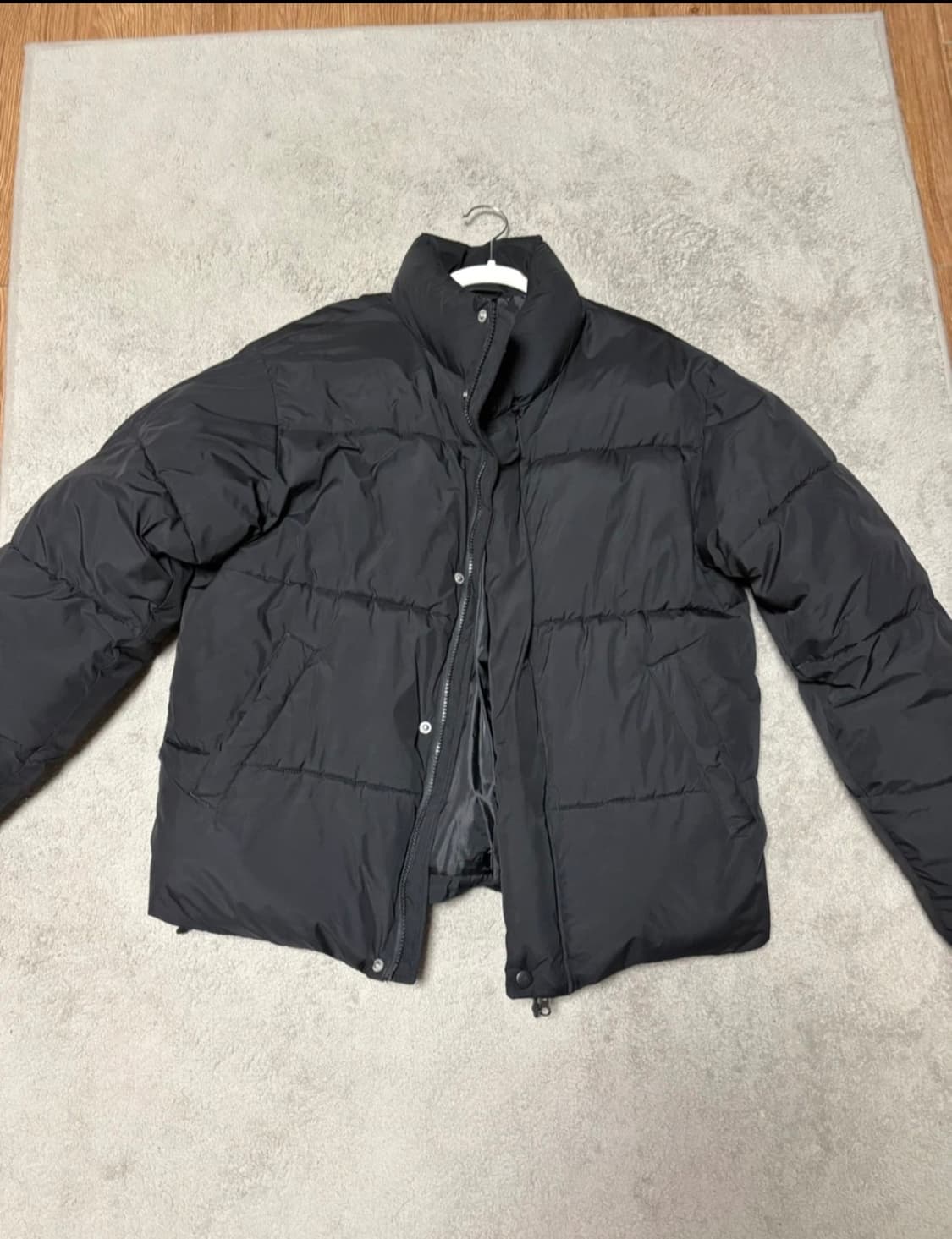 스파오 숏패딩 두개 묶음판매 블랙+회색 셋트 상품이미지1