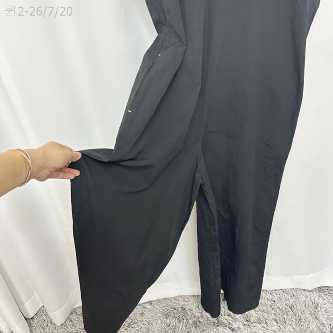 보세 여자 스판 나시 와이드 점프수트 검정 free 상품이미지10