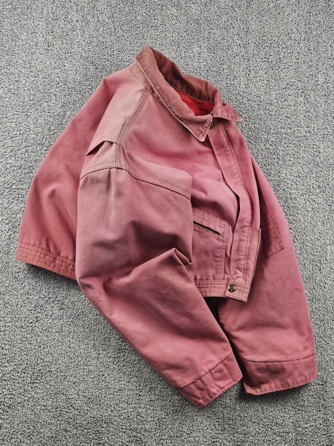 칼하트 커버올 핑크다잉 크롭 커스텀 자켓 ( L ) / 10597 상품이미지4