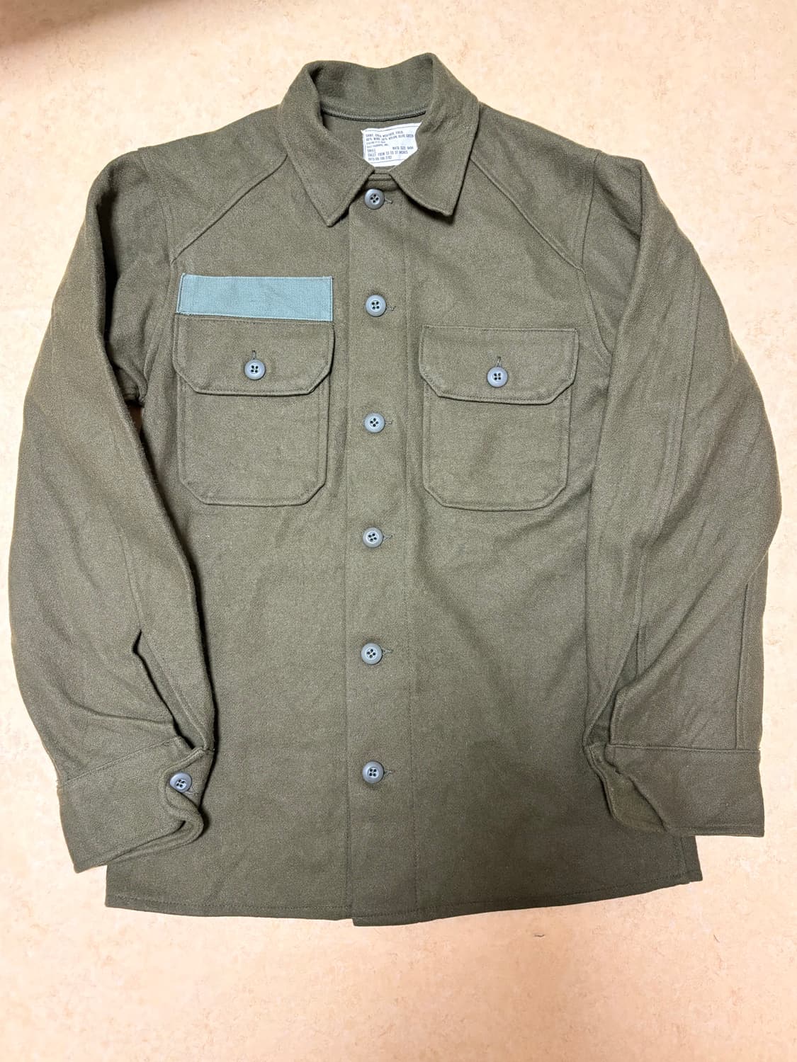 1970년대 미군 울 필드셔츠 OG-108 빈티지 밀리터리 셔츠 자켓 상품이미지1