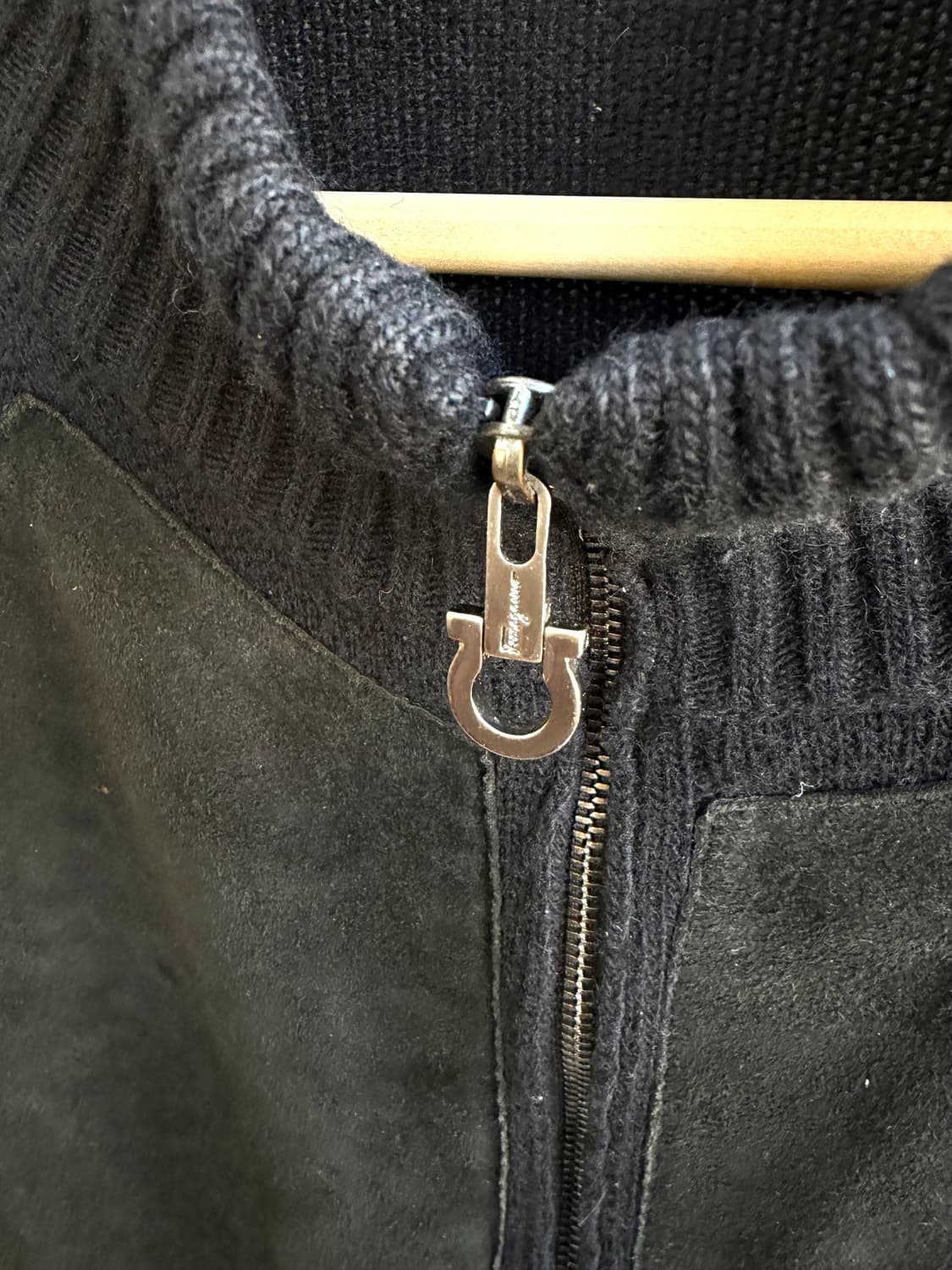 .L/ 페라가모 스웨이드 캐시미어 니트 집업 상품이미지6