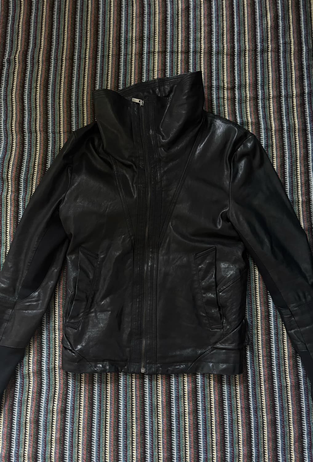 코데즈컴바인 하이넥 렘스킨 레더자켓 상품이미지1