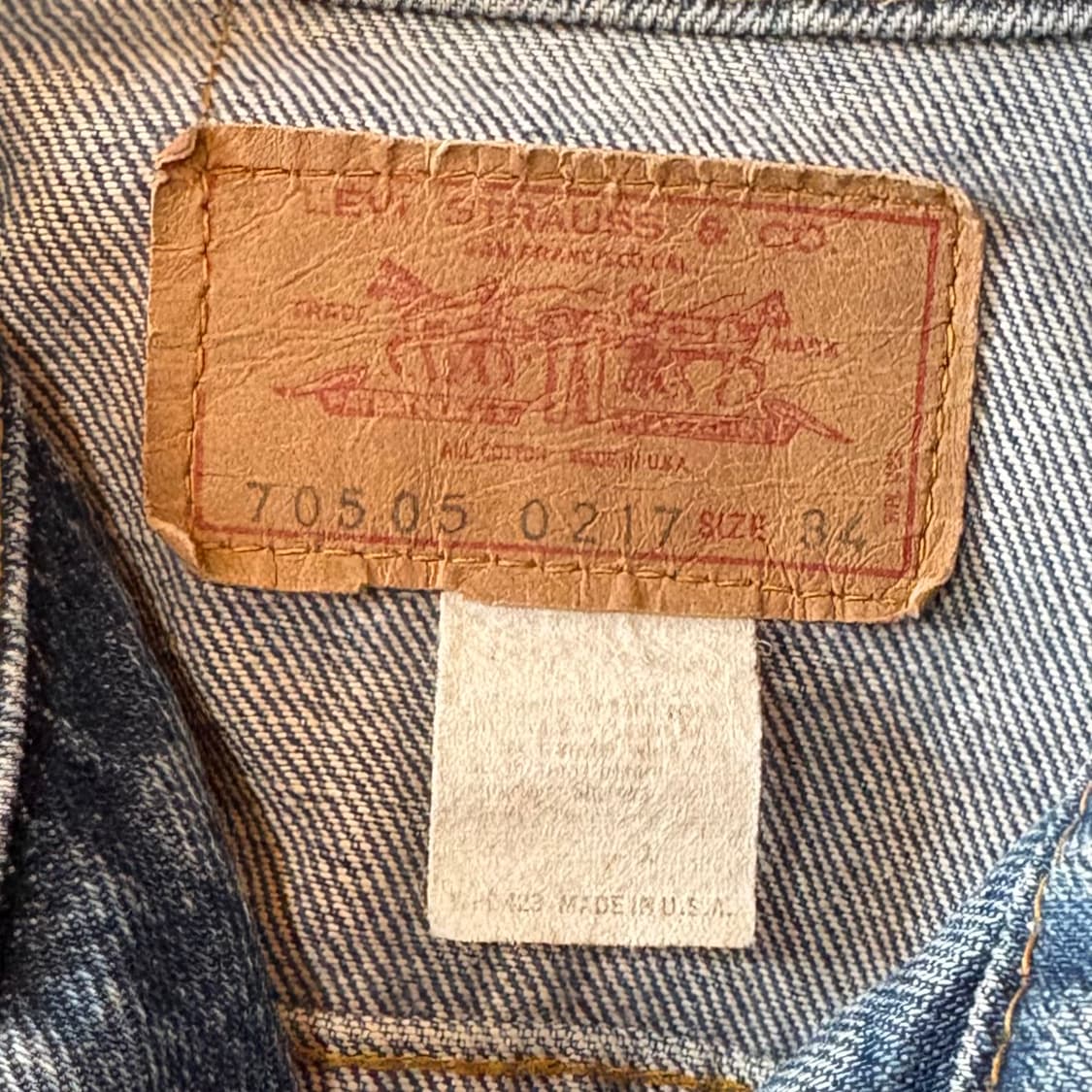 (34 /W 44반) 70s USA 3rd Levis Trucker JK 상품이미지6