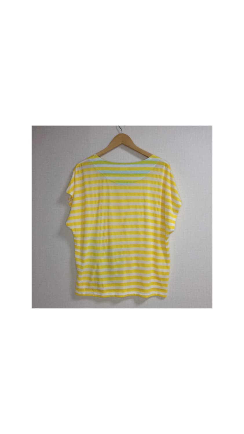 츠모리 치사토 옐로우 스트라이프 캣 포케 티셔츠 상품이미지4
