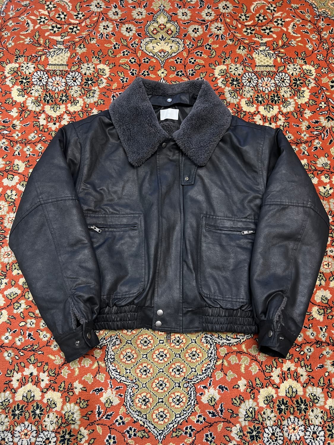 Gentle cover 크롭 무스탕 자켓 블랙 L 상품이미지1