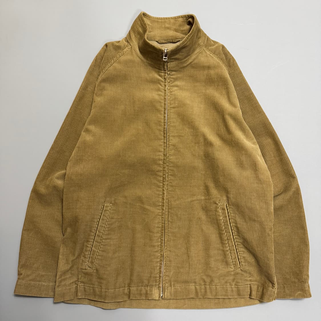 빔즈(OLD BEAMS) 브라운 코튼 코듀로이 하이넥 풀집업 블루종 자켓 상품이미지5