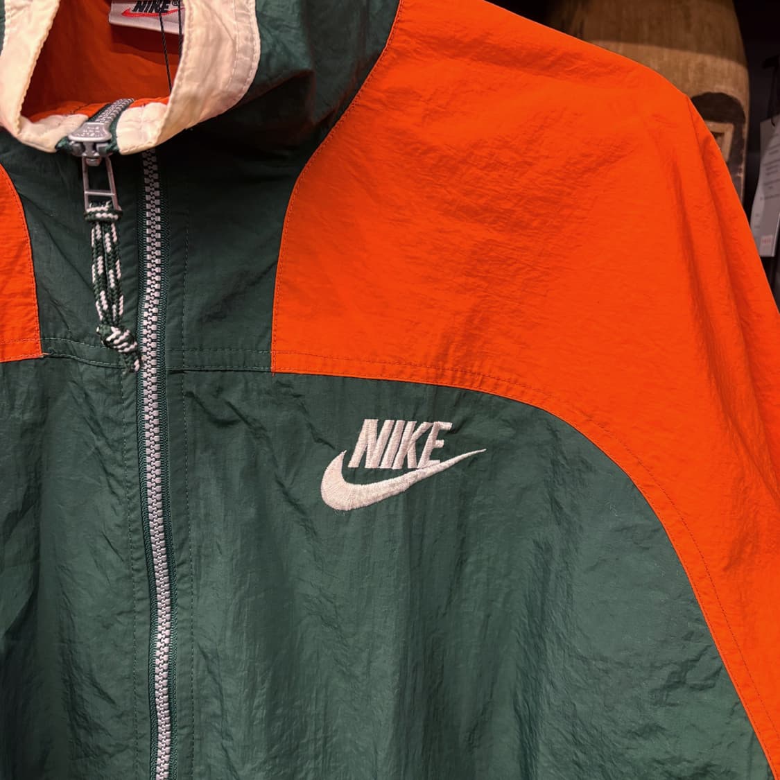 90s 나이키 레트로 컬러블럭 드롭숄더 풀집업 윈드브레이커 그린 N607 상품이미지5