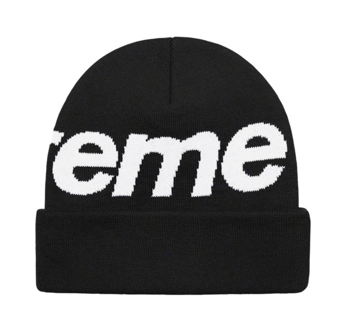 새제품) 슈프림 빅 로고 비니 블랙 상품이미지2