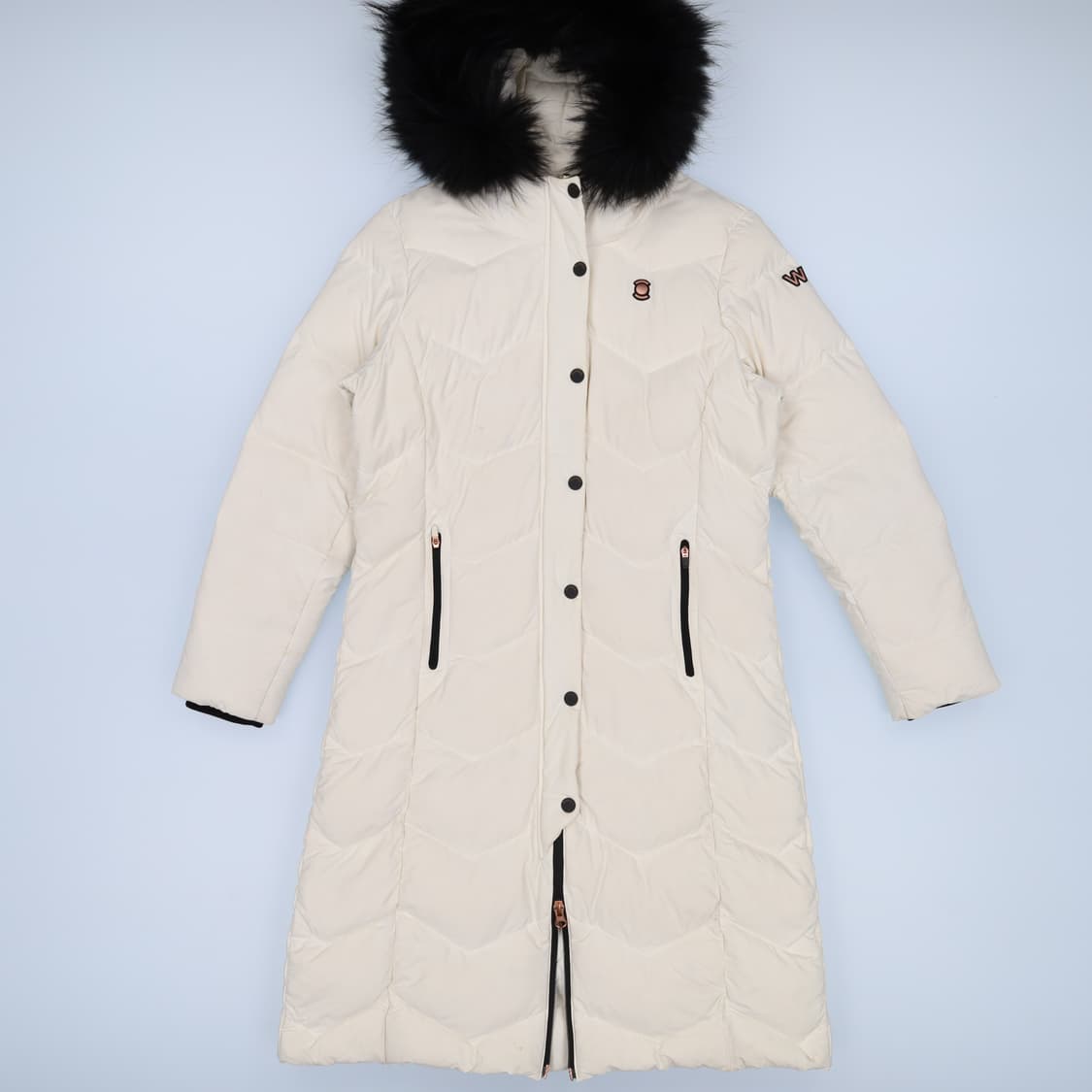 [90] 와이드앵글 골프여성 너구리털 구스다운 롱패딩 1205HR1 상품이미지1