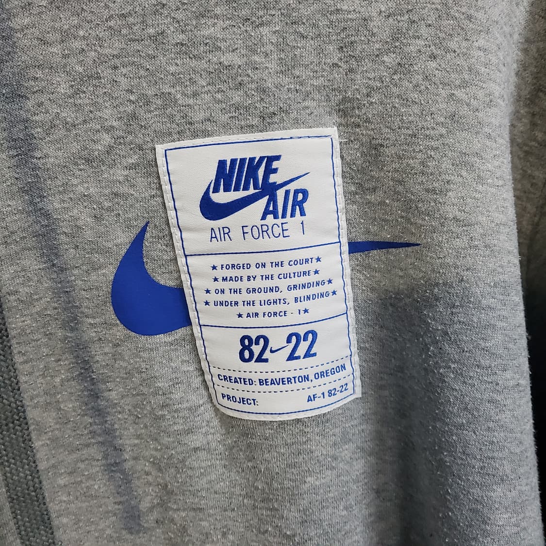 나이키 기모 에어포스 후드티 그레이  상품이미지3