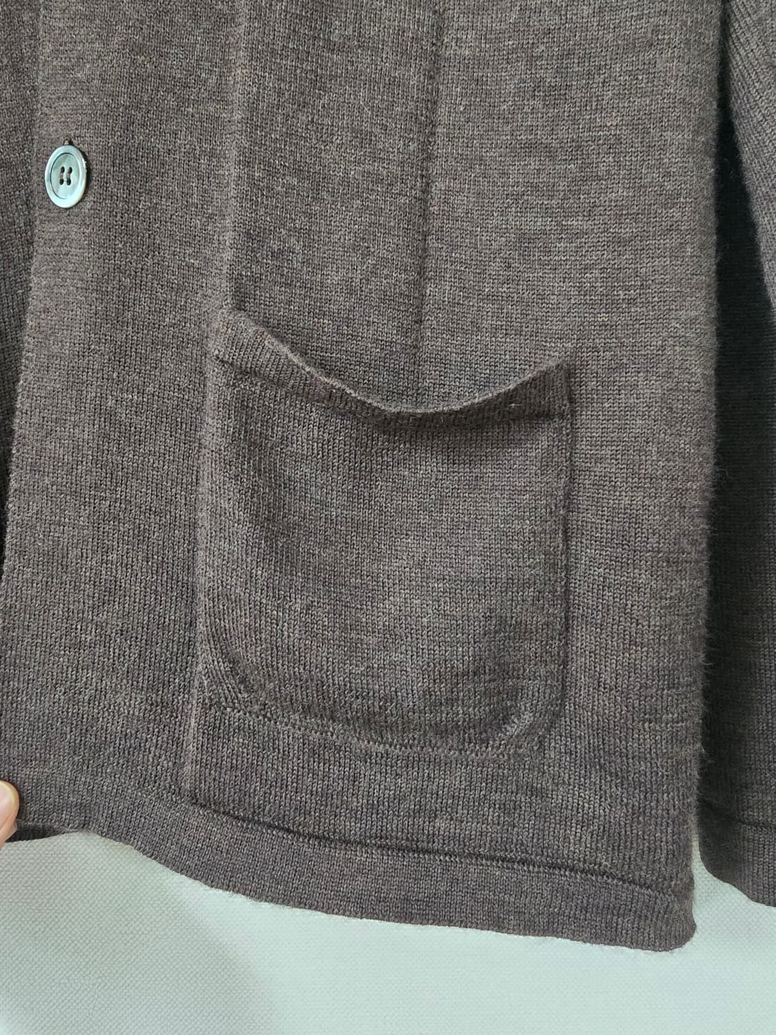 빔즈 정품 메리노울100% 카라 가디건 브라운 상품이미지5