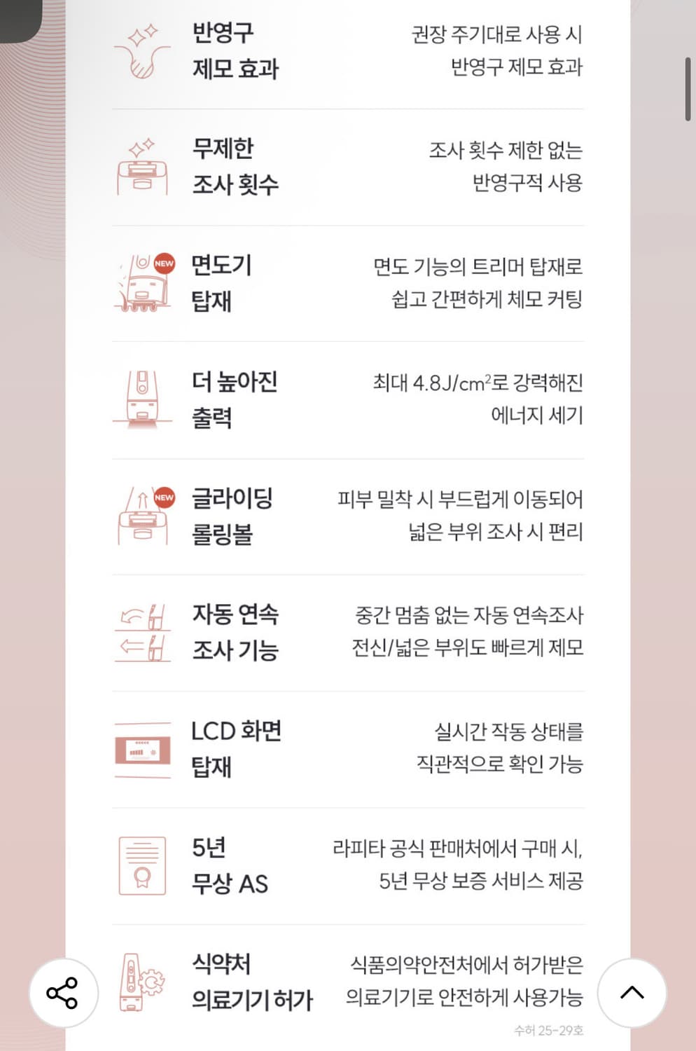 라피타 레이저제모기 가정용제모기/면도 트리머 탑재 상품이미지2